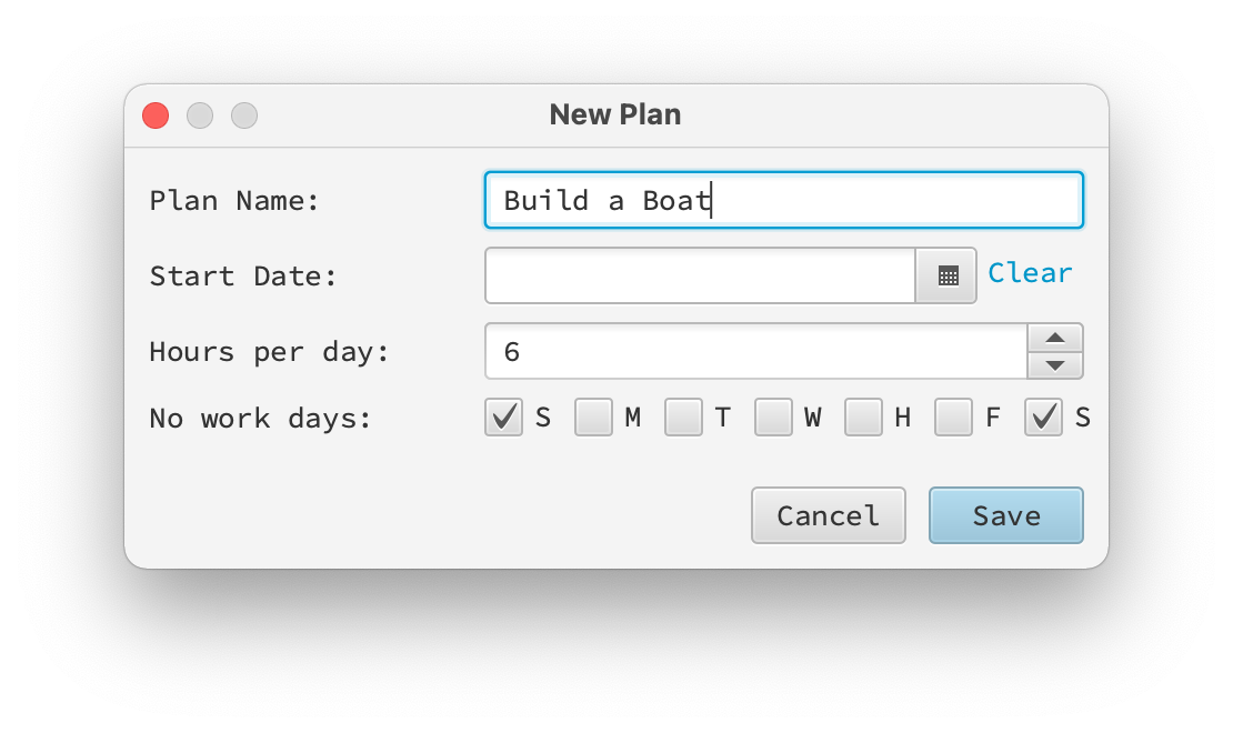 Chronos Plan Settings